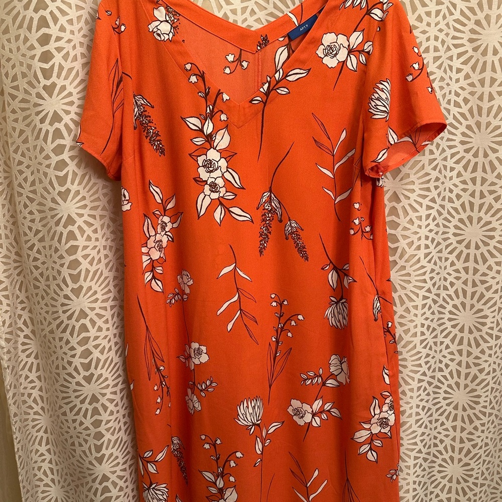 Apt. 9 Vibrant Orange Floral Dress